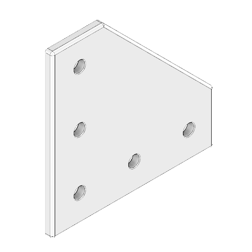 41-150-1 MODULAR SOLUTIONS ALUMINUM CONNECTING PLATE<br>135MM X 135MM FLAT CORNER W/HARDWARE